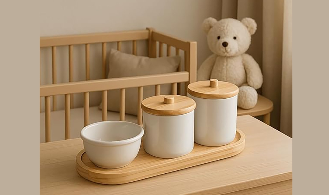 Kit de Higiene para Bebê em Porcelana para o Quarto do Seu Filho