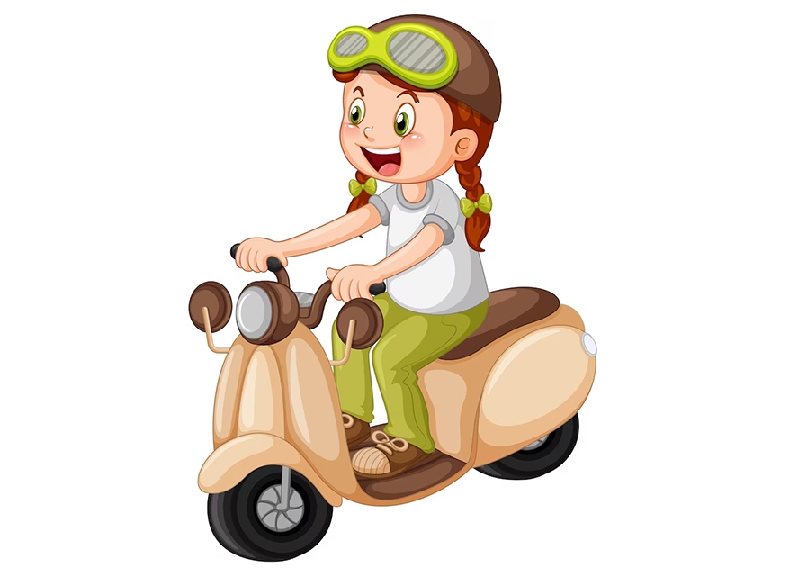Moto Infantil Elétrica: Alegria Sobre Rodas em 2025 1 Menina de capacete numa Moto Infantil Eletrica